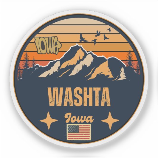 Washta, Iowa Aufkleber (Vorderseite)