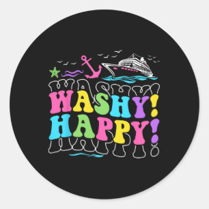 Washy Happy Travel Beach Tour Schifffahrt Kreuzfah Runder Aufkleber