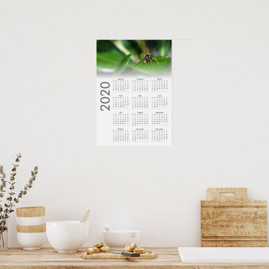 Wasp Calendar 2020 Poster (Küche)