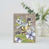 Wasp Fairy Cartoon Fantasy Art Postkarte (Stehend Vorderseite)