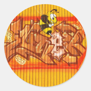 Wasp Graffiti Wall Runder Aufkleber