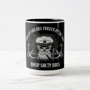 WASP-SKILLIERTE SAILOREN / SALTY-HUNDE ZWEIFARBIGE TASSE
