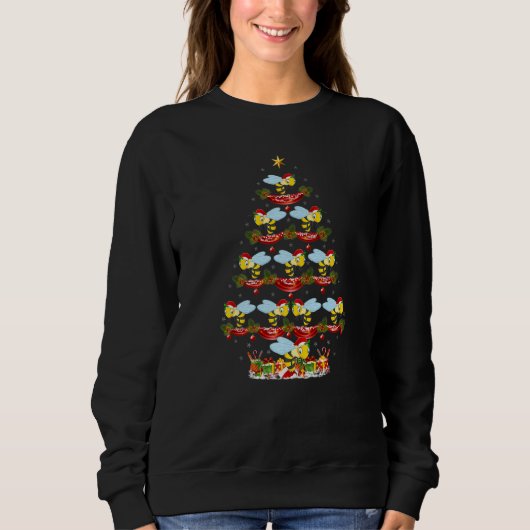 Wasp Xmas Holiday Santa Wasp Christmas Tree Sweatshirt (Vorderseite)