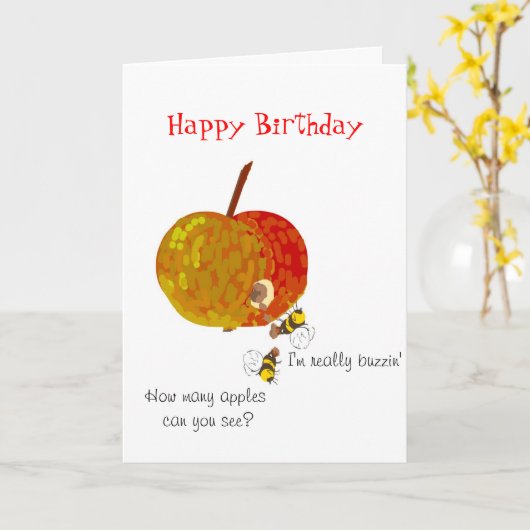 Wasps Drinking Cider, Custom Birthday Cards Karte (Gelbe Blume)