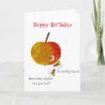 Wasps Drinking Cider, Custom Birthday Cards Karte<br><div class="desc">Two wasps getting tipsy from an apple. One is really buzzin' and the other is seeing double. Add text inside.</div>