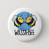 Wassabee Funny Wasabi Bee Pun Button (Vorderseite)