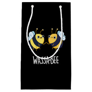 Wassabee Funny Wasabi Bee Pun Dark BG Kleine Geschenktüte