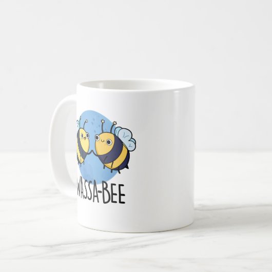 Wassabee Funny Wasabi Bee Pun Kaffeetasse (Vorderseite Links)