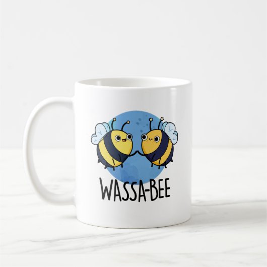 Wassabee Funny Wasabi Bee Pun Kaffeetasse (Links)