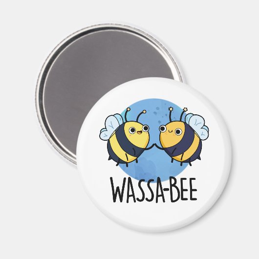 Wassabee Funny Wasabi Bee Pun Magnet (Vorderseite/Rückseite)