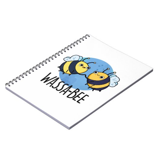 Wassabee Funny Wasabi Bee Pun Notizblock (Linke Seite)