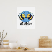 Wassabee Funny Wasabi Bee Pun Poster (Küche)