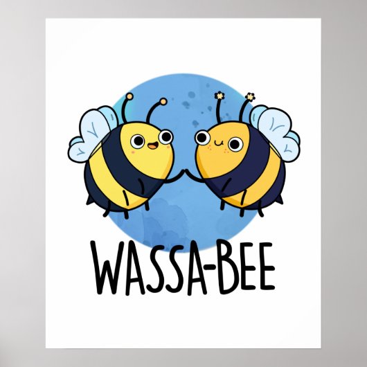 Wassabee Funny Wasabi Bee Pun Poster (Vorne)