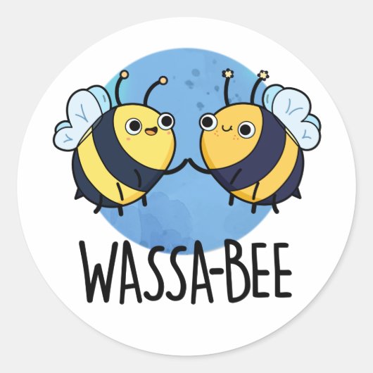 Wassabee Funny Wasabi Bee Pun Runder Aufkleber (Vorderseite)