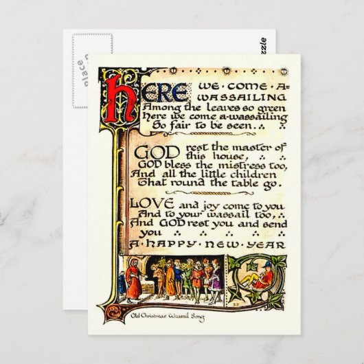 Wassail Postkarte (Vorne/Hinten)