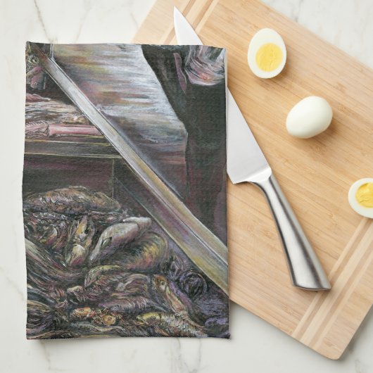 Wasser, aber geküsst mit Wüstenwind, Jerusalem Geschirrtuch (Viertel Falte)