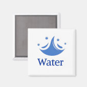 Wasser Abstract Blau Magnet (Vorderseite/Rückseite)