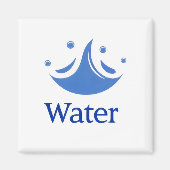 Wasser Abstract Blau Magnet (Vorne)