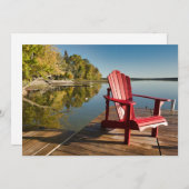 Wasser | Adirondack-Vorsitz am See Dankeskarte (Vorne/Hinten)