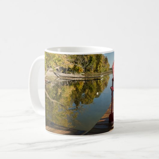 Wasser | Adirondack-Vorsitz am See Kaffeetasse (Vorderseite Links)