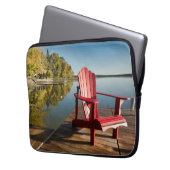 Wasser | Adirondack-Vorsitz am See Laptopschutzhülle (Vorderseite Links)