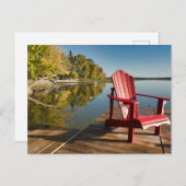 Wasser | Adirondack-Vorsitz am See Postkarte (Vorne/Hinten)
