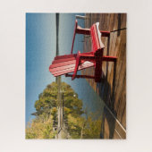 Wasser | Adirondack-Vorsitz am See Puzzle (Vertikal)