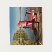 Wasser | Adirondack-Vorsitz am See Wandteppich (Vorderseite)