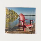 Wasser | Adirondack-Vorsitz am See Wandteppich (Vorderseite (Horizontal))