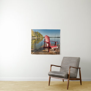 Wasser Adirondack-Vorsitz am See Wandteppich