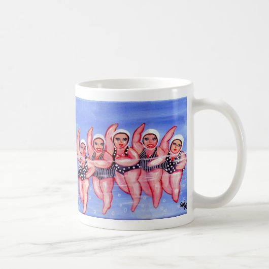 Wasser Aerobic Divas Fun Whimsical Chubby Kaffeetasse (Rechts)