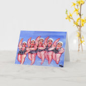 Wasser Aerobic Divas Fun Whimsical Chubby Karte (Gelbe Blume)