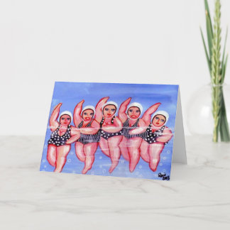 Wasser Aerobic Divas Fun Whimsical Chubby Karte