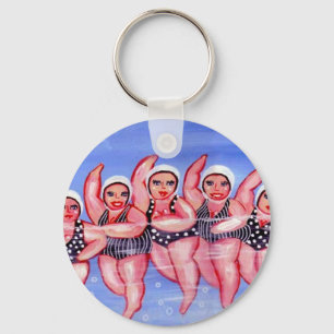 Wasser Aerobic Divas Fun Whimsical Chubby Schlüsselanhänger