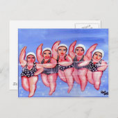Wasser Aerobic Divas Spaß Whimsical Chubby Postkarte (Vorne/Hinten)