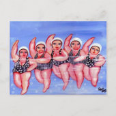 Wasser Aerobic Divas Spaß Whimsical Chubby Postkarte (Vorderseite)