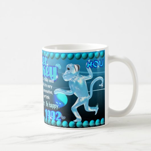 Wasser-Affe geborenes 1932 1992 Kaffeetasse (Rechts)