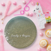 Wasser am Strand I Abstrakt Naturfotografie Pappteller (Party)