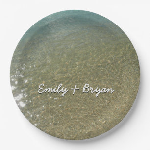 Wasser am Strand I Abstrakt Naturfotografie Pappteller