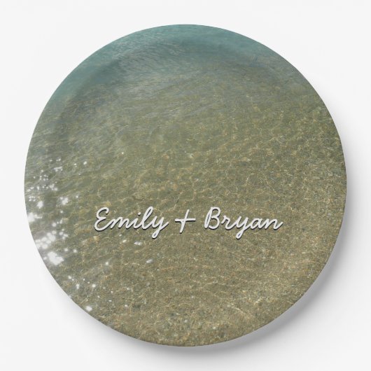 Wasser am Strand I Abstrakt Naturfotografie Pappteller (Vorderseite)