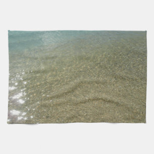 Wasser am Strand I Abstrakte Naturfotografie Geschirrtuch