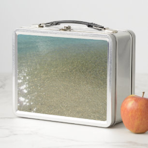 Wasser am Strand I Abstrakte Naturfotografie Metall Brotdose