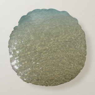 Wasser am Strand I Abstrakte Naturfotografie Rundes Kissen