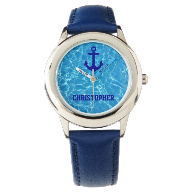 Wasser Anker Strand Blaues Meer Crew beobachten Armbanduhr (Vorderseite)