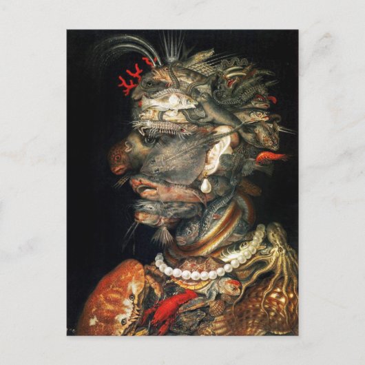 Wasser - Arcimboldos bizarres Kopfprofil Postkarte (Vorderseite)