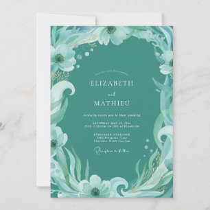 Wasser Ätherische Botanische Aquarell Hochzeit Einladung