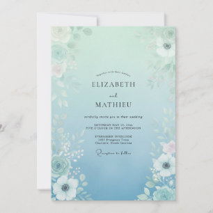 Wasser Ätherische Botanische Hochzeit Einladung