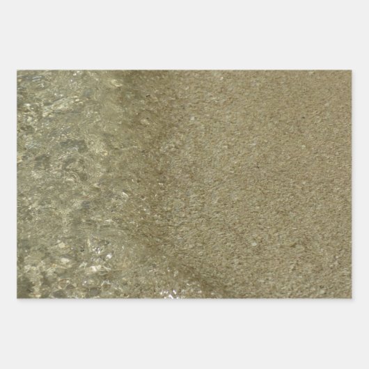 Wasser auf dem Strand II Abstrakte Naturfotografie Geschenkpapier Set (Vorderseite)