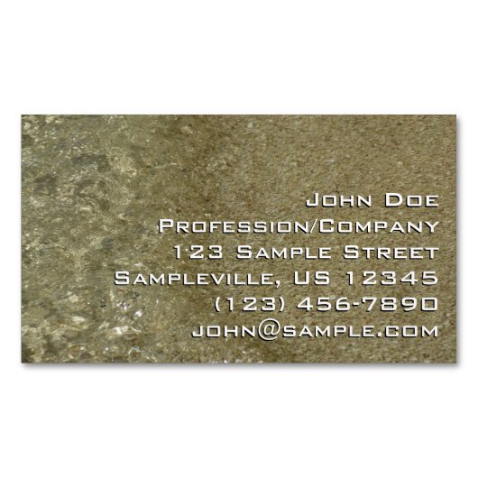 Wasser auf dem Strand II Abstrakte Naturfotografie Magnetische Visitenkarte (Vorderseite)