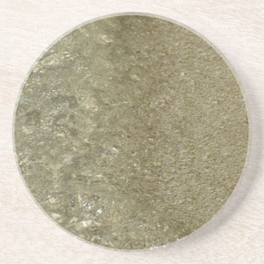 Wasser auf dem Strand II Abstrakte Naturfotografie Sandstein Untersetzer (Vorne)